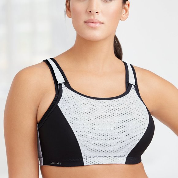 Glamorise SPORT Bra 44C DOUBLE~LAYER~CUPS Wicks-U-Dry! PADDED~STRAPS White NEW - Picture 6 of 16